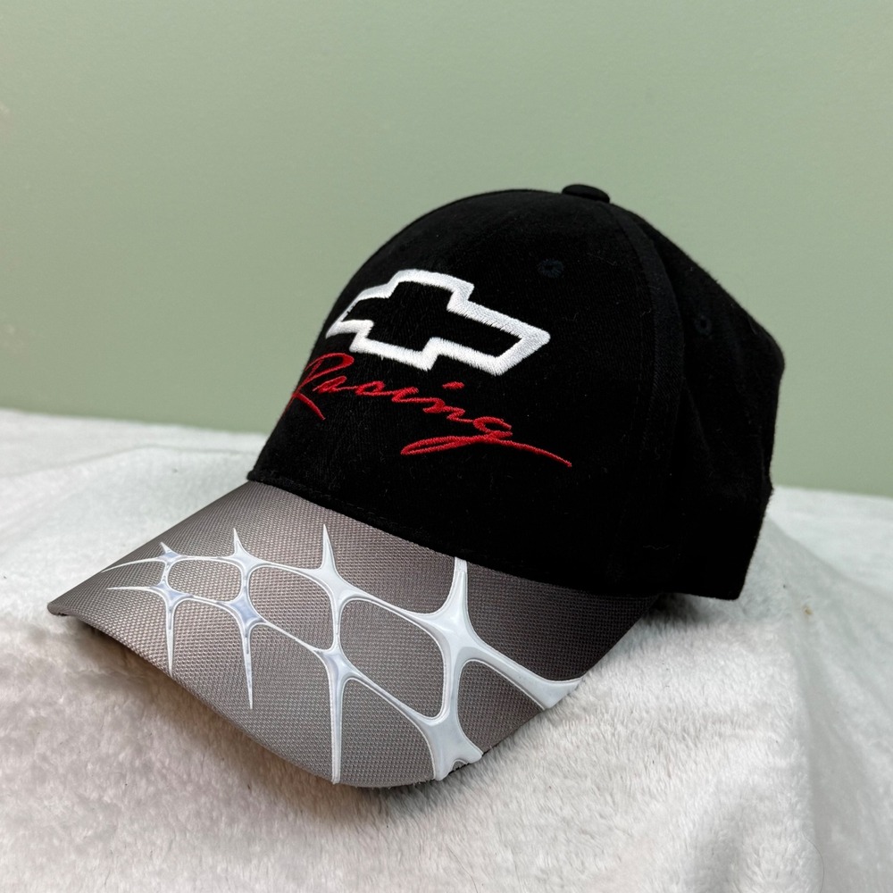 Chevrolet Racing NASCAR Hat Mens Black Grey Bowtie Logo H3‎ Sportgear Adjustable